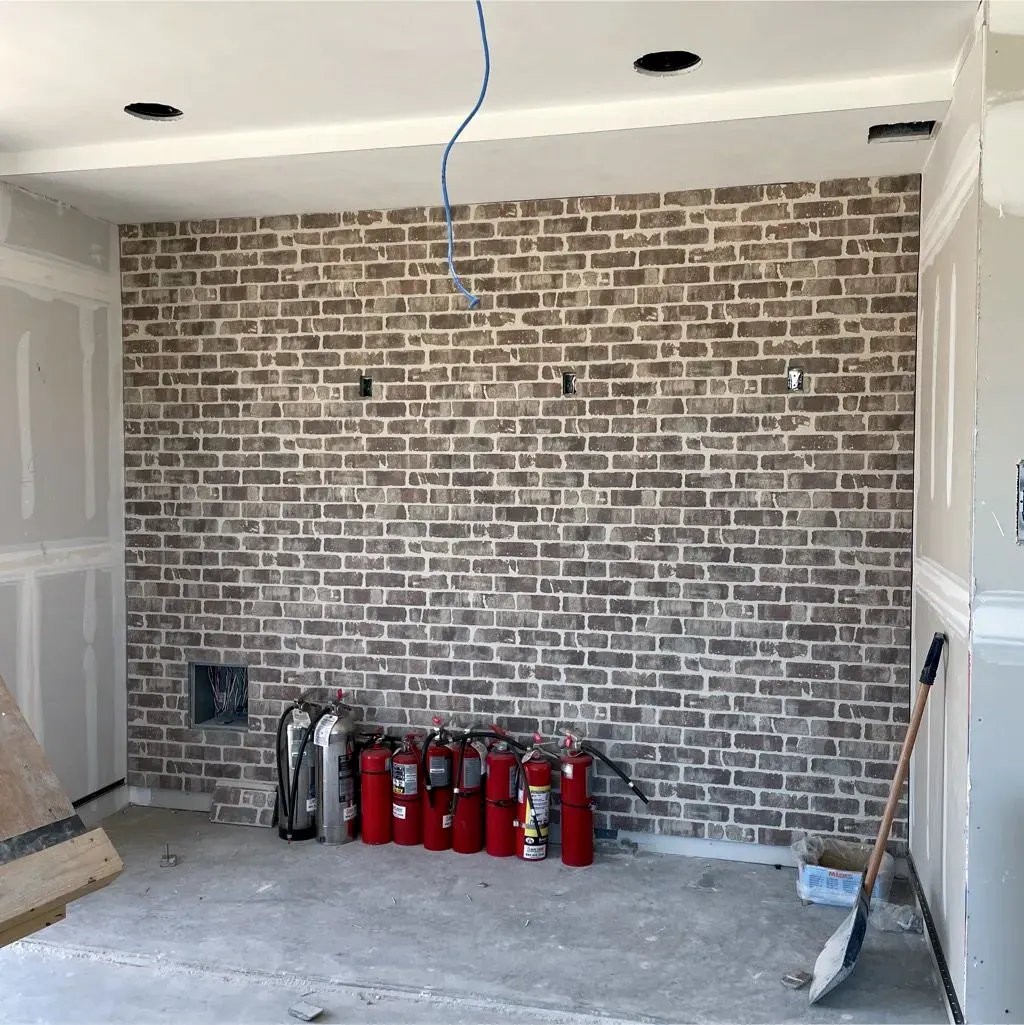 Bare concrete slab prepared for flooring in a commercial space